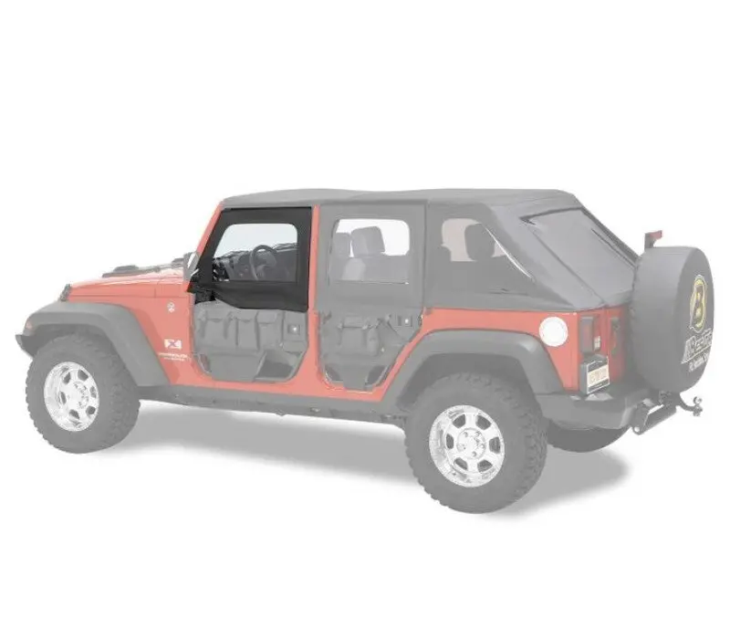 Bestop Element Upper Doors Black Twill (Front): Jeep Wrangler Jk 2007-2018 3.8L V6 / 3.6L V6 1