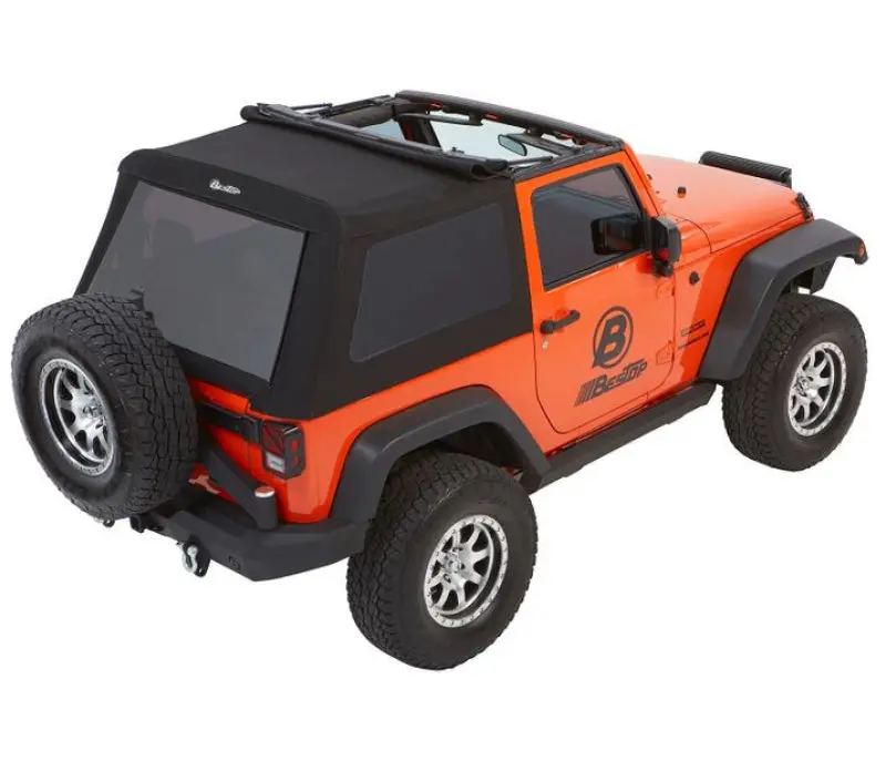 Bestop Trektop Glide Soft Top (Rear): Jeep Wrangler Jk 2007-2018 3.8L/3.6L Black Diamond 1