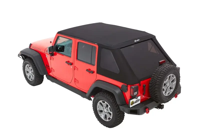 Bestop Trektop Soft Top Premium (F&R): Jeep Wrangler Jk 2007-2018 3.6L / 3.8L V6 Black Twill 1