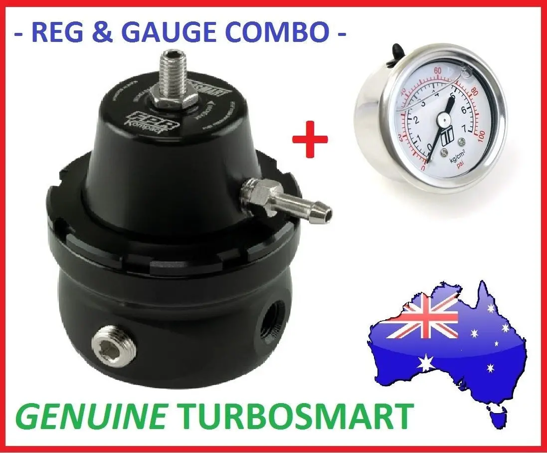 Turbosmart Fuel Pressure Regulator Kompact Uni Sleeper Fpr800 800Hp + Gauge 1
