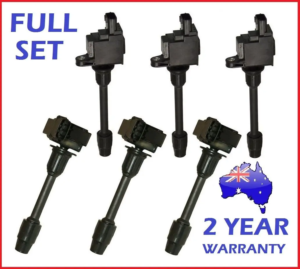 6 X Ignition Coils For Nissan Cedric Y34 1999 - 2004 3.0L Vq30det 1