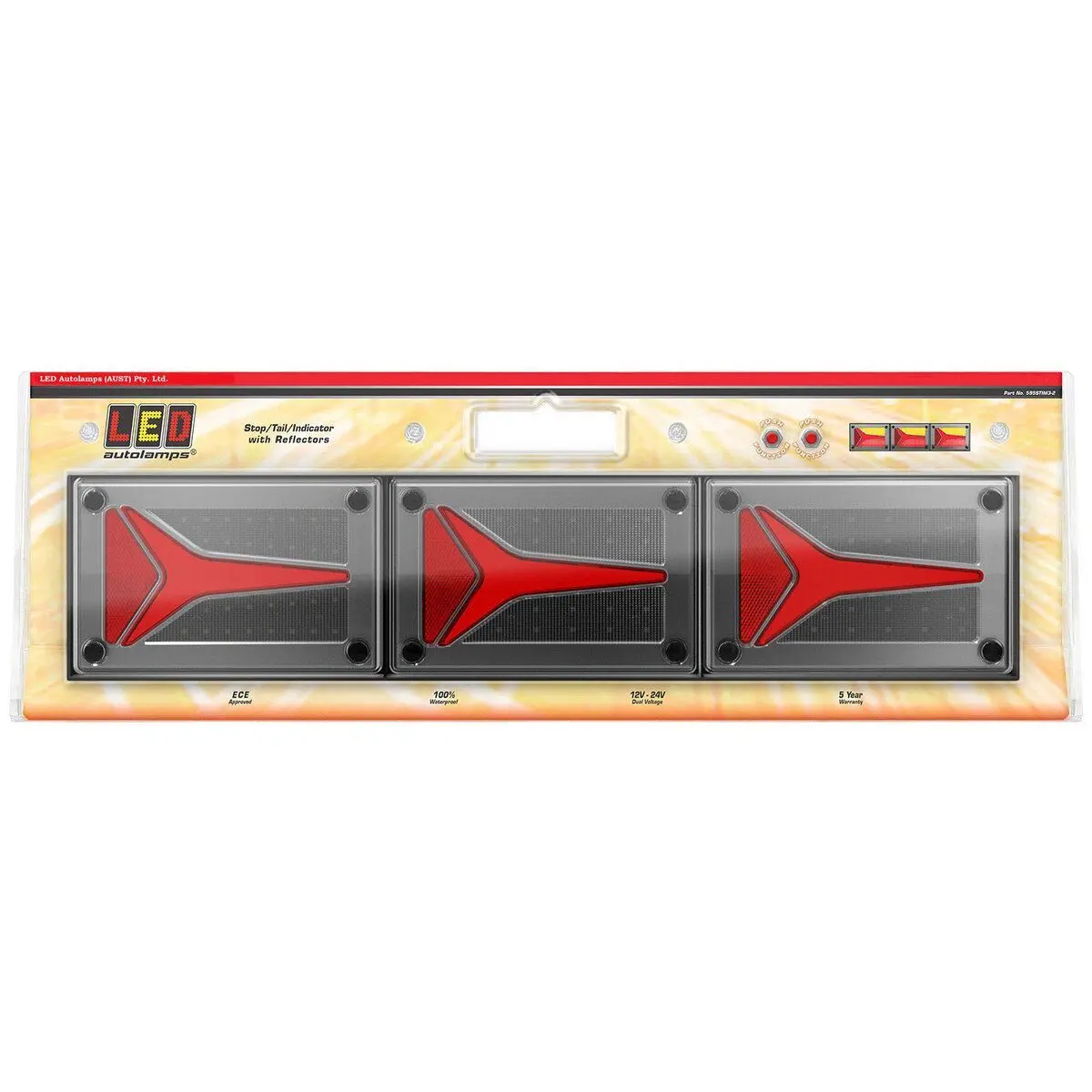 Led Autolamps 595Stim3-2 Triple Lhs/Rhs Stop/Tail/Indicator Lamp Diffused Tail 1