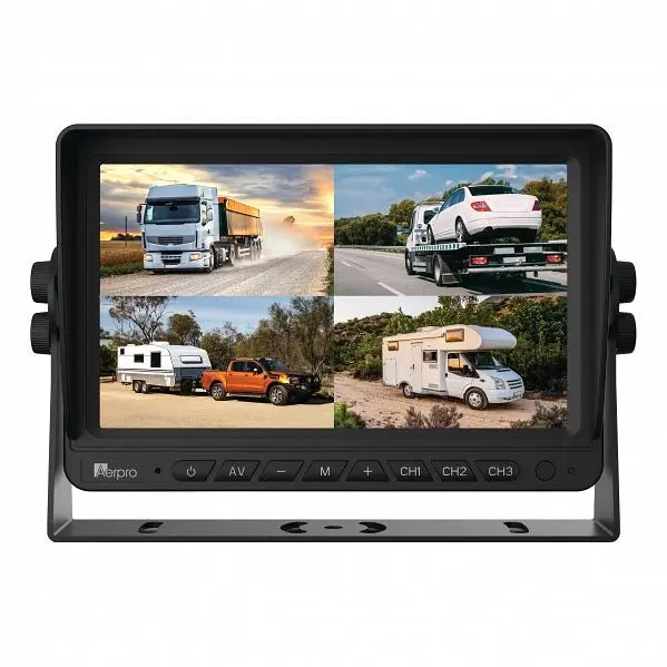 Aerpro Avm7q 7" Heavy-Duty Ahd Quad View Monitor With Dvr 1