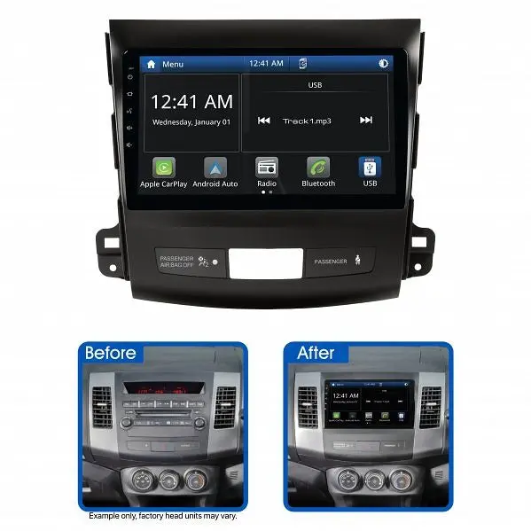 Aerpro Amamb10 9" Multimedia Receiver Suit Mitsubishi Outlander Zg & Peugeot 4007 1