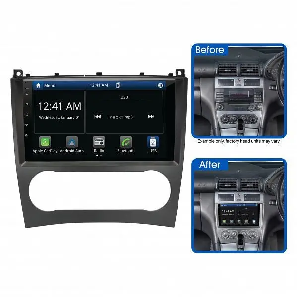 Aerpro Amamc4 9" Multimedia Receiver Suit Mercedes C-Class 2004 - 2006 & Clc 2008 - 2011 1