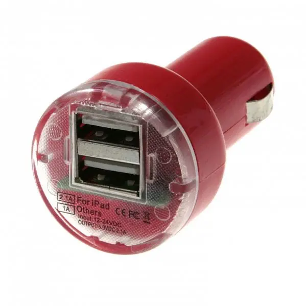 Aerpro Dusbpcrd 12/24V Dual Usb Port Charger - Red 1