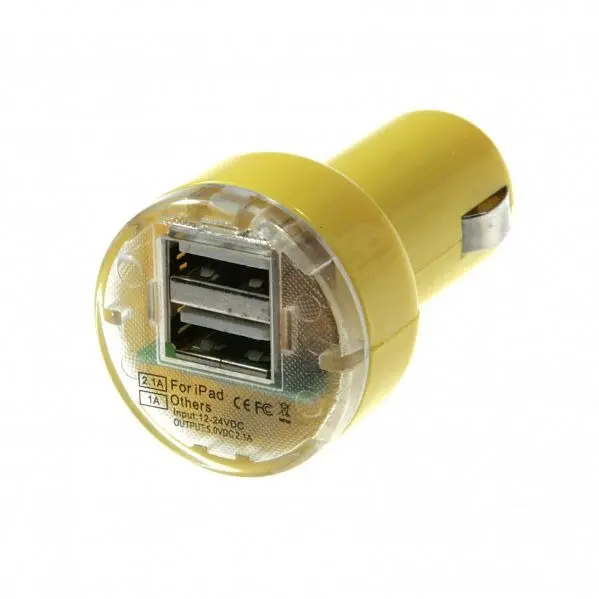 Aerpro Dusbpcyl 12/24V Dual Usb Port Charger - Yellow 1