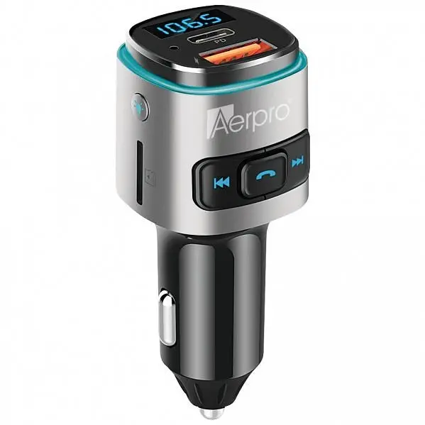 Aerpro Apbt215 Bluetooth Fm Transmitter With Pd 30W Usb-C & Quick Charge 3.0 Usb-A 1