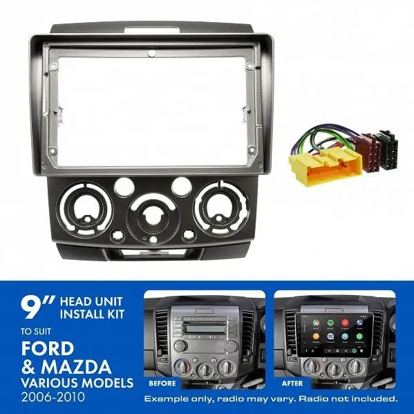 Aerpro Akfo1 | 9" Install Kit Suit Ford Ranger & Mazda Bt-50 2006 - 2011 (Compatible With Pioneer Dmh-Ap6650bt & Kenwood Dmx80axs) 1