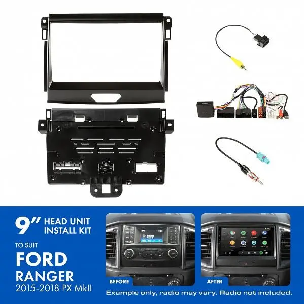 Aerpro Akfo3 | 9" Install Kit Suit Ford Ranger 2015 - 2018 (Compatible With Pioneer Dmh-Ap6650bt & Kenwood Dmx80axs) 1