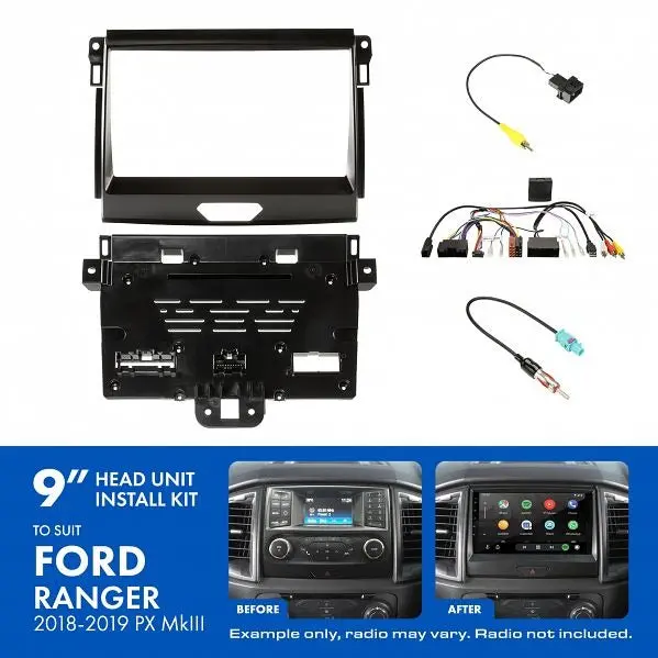 Aerpro Akfo4 | 9" Install Kit Suit Ford Ranger 2018-2019 (Compatible With Pioneer Dmh-Ap6650bt & Kenwood Dmx80axs) 1