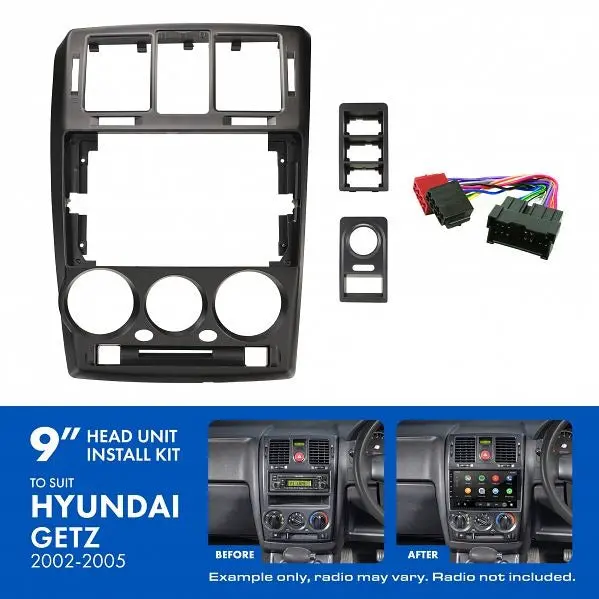 Aerpro Akhy15 | 9" Install Kit Suit Hyundai Getz 2002 - 2005 (Compatible With Pioneer Dmh-Ap6650bt & Kenwood Dmx80axs) 1