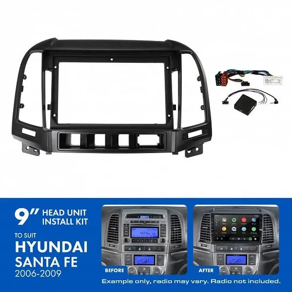 Aerpro Akhy19 | 9" Install Kit Suit Hyundai Santa Fe 2006 - 2009 (Compatible With Pioneer Dmh-Ap6650bt & Kenwood Dmx80axs) 1