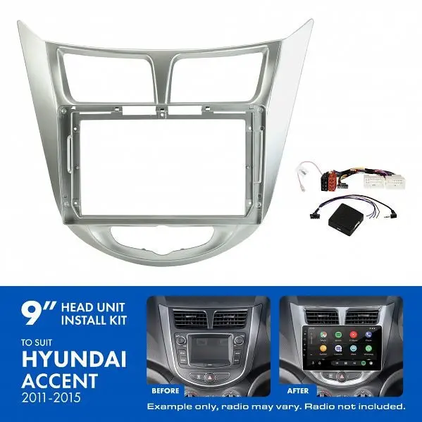 Aerpro Akhy22 | 9" Install Kit Suit Hyundai Accent 2011 - 2015 (Compatible With Pioneer Dmh-Ap6650bt & Kenwood Dmx80axs) 1