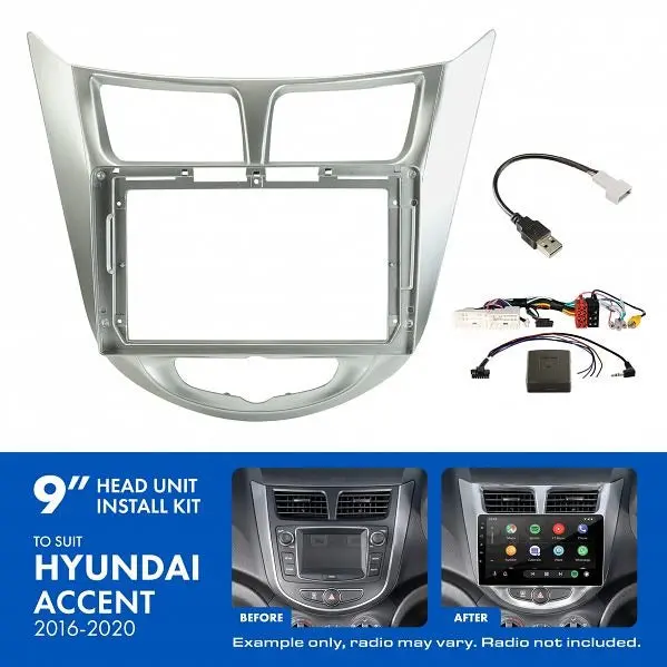 Aerpro Akhy23 | 9" Install Kit Suit Hyundai Accent 2016 - 2020 (Compatible With Pioneer Dmh-Ap6650bt & Kenwood Dmx80axs) 1