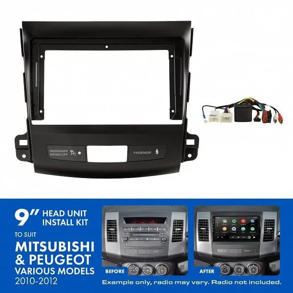 Aerpro Akmb11 | 9" Install Kit Suit Mitsubishi Peugeot 2010 - 2012 (Compatible With Pioneer Dmh-Ap6650bt & Kenwood Dmx80axs) 1