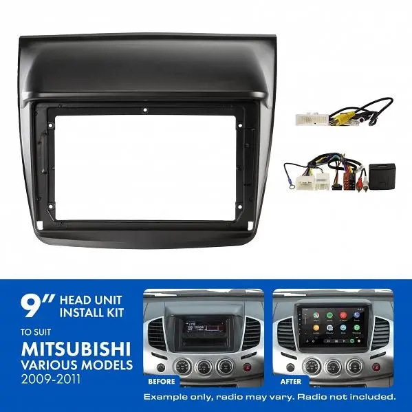 Aerpro Akmb2 | 9" Install Kit Suit Mitsubishi Triton & Challenger 2009 - 2011 (Compatible With Pioneer Dmh-Ap6650bt & Kenwood Dmx80axs) 1