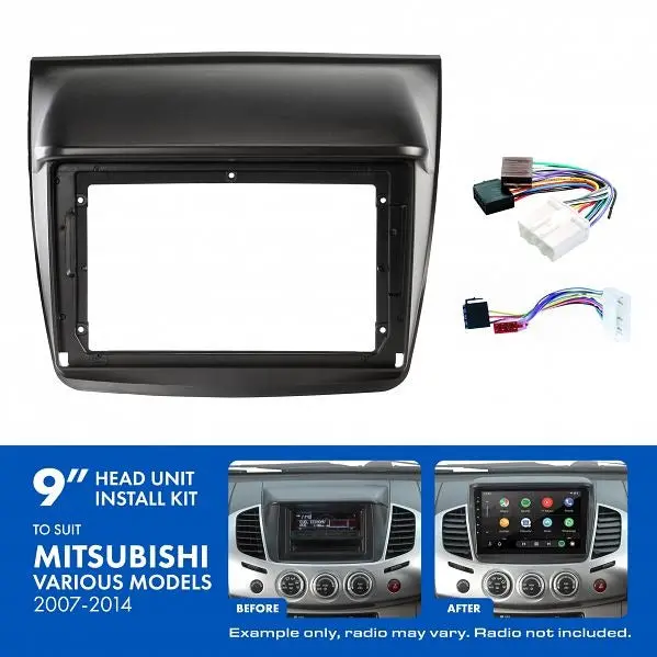Aerpro Akmb23 | 9" Install Kit Suit Mitsubishi Triton 2007 - 2014 (Compatible With Pioneer Dmh-Ap6650bt & Kenwood Dmx80axs) 1