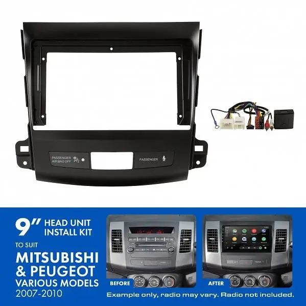 Aerpro Akmb10 | 9" Install Kit Suit Mitsubishi Peugeot 2007 - 2010 (Compatible With Pioneer Dmh-Ap6650bt & Kenwood Dmx80axs) 1
