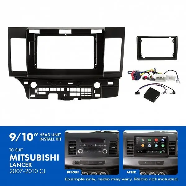 Aerpro Akmb4 | 9/10" Install Kit Suit Mitsubishi Lancer 2007 - 2010 (Compatible With Pioneer Dmh-Ap6650bt & Kenwood Dmx80axs) 1