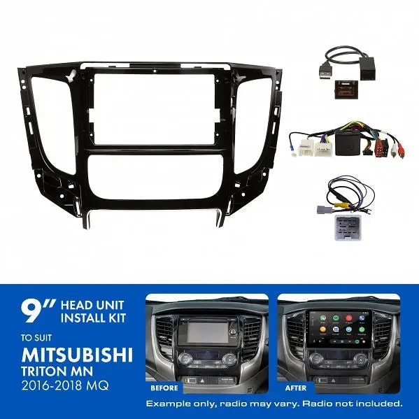 Aerpro Akmb8 | 9" Install Kit Suit Mitsubishi Triton 2016 - 2018 (Compatible With Pioneer Dmh-Ap6650bt & Kenwood Dmx80axs) 1