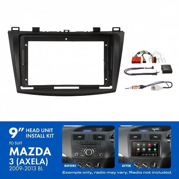 Aerpro Akmz4 | 9" Install Kit Suit Mazda 3 2009 - 2013 (Compatible With Pioneer Dmh-Ap6650bt & Kenwood Dmx80axs) 1