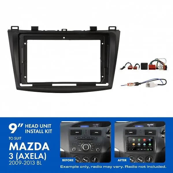 Aerpro Akmz5 | 9" Install Kit Suit Mazda 3 2009 - 2013 Bose Amplified (Compatible With Pioneer Dmh-Ap6650bt & Kenwood Dmx80axs) 1