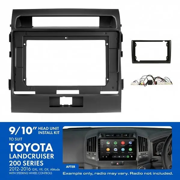 Aerpro Akto18 | 9" Install Kit Suit Toyota Landcruiser 200 Series (Compatible With Pioneer Dmh-Ap6650bt & Kenwood Dmx80axs) 1