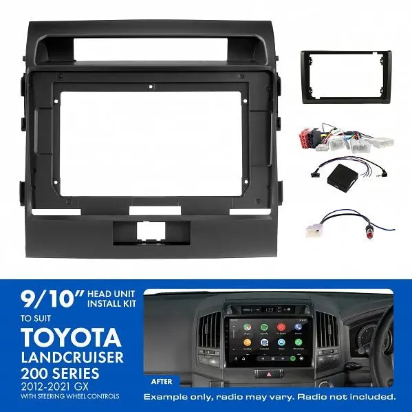 Aerpro Akto43 | 9/10" Install Kit Suit Model Toyota Landcruiser 200 Series (2012 - 2021) (Compatible With Pioneer Dmh-Ap6650bt & Kenwood Dmx80axs) 1