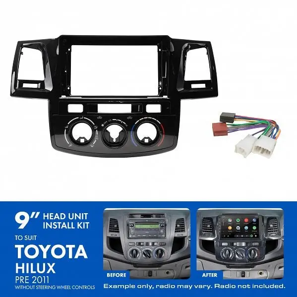 Aerpro Akto49 | 9" Install Kit Suit Toyota Hilux Pre 2011 (Compatible With Pioneer Dmh-Ap6650bt & Kenwood Dmx80axs) 1