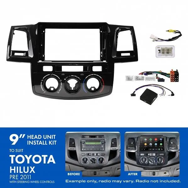 Aerpro Akto9 | 9" Install Kit Suit Toyota Hilux Pre 2011 (Compatible With Pioneer Dmh-Ap6650bt & Kenwood Dmx80axs) 1