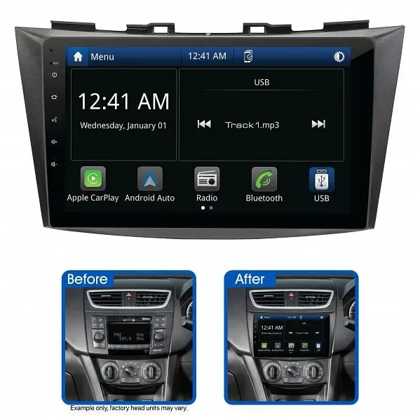 Aerpro Amasz4 9" Multimedia Receiver Suit Suzuki Swift 2011 - 2017 (With Phone Buttons) 1