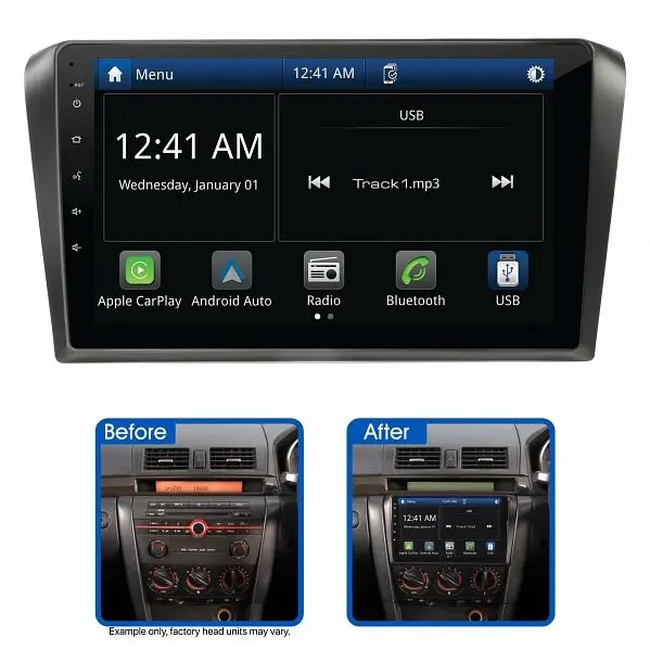 Aerpro Amamz6 9" Multimedia Receiver Suit Mazda 3 2004 - 2009 (Non-Amplified) 1