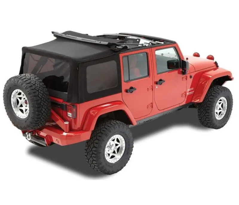 Bestop Replace A-Top Soft Top (F&R): Jeep Wrangler Jk 2007-2009 3.8L - Prem Black Twill Tinted 1