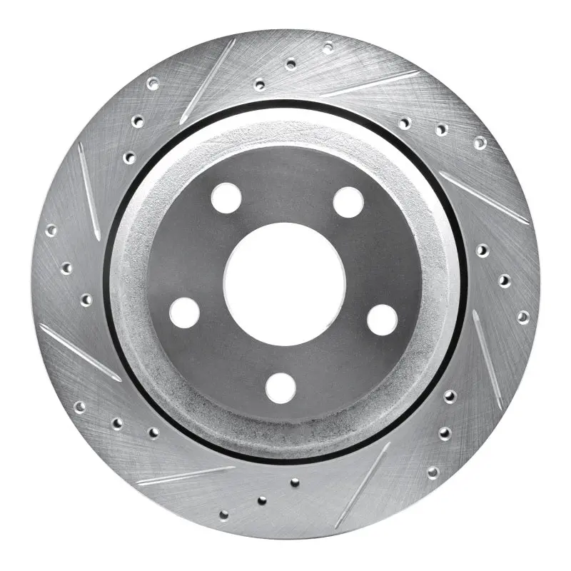 R1 Concepts Drilled & Slotted Brake Rotor (Rear Left): Fits Dodge Durango / Jeep Grand Cherokee 2011-2026 W/ Silver 1