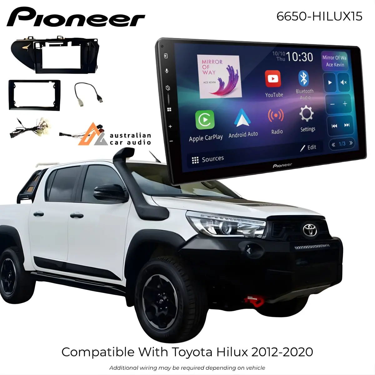 Pioneer 6650-Hilux15 Toyota Hilux 9" Wireless Av Receiver 1