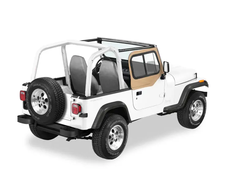 Bestop Upper Door Sliders Dark Tan Dual Sliding Window (F&R): Jeep Wrangler Tj 1997-2006 2.5L / 4.0L 1