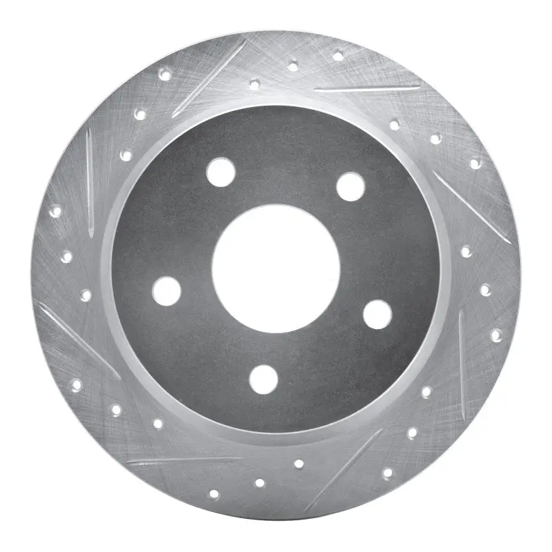 R1 Concepts Drilled & Slotted Brake Rotor (Rear Left): Jeep Grand Cherokee 1999-2004 2.5L / 4.0L 1