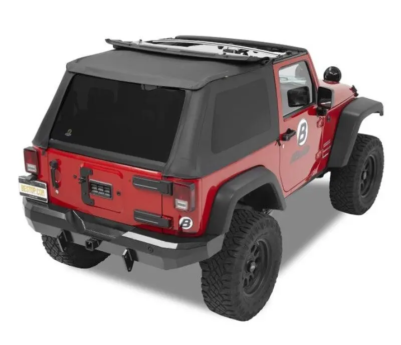 Bestop A-Top Trektop Soft Top Tinted Windows (2-Door): Jeep Wrangler Jk 2007-2018 3.6L / 3.8L V6 Black Diamond 1