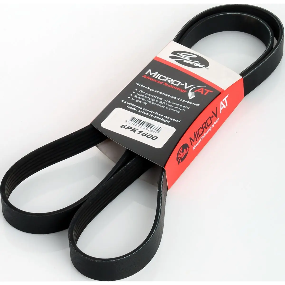 Gates Micro-V Multi Ribbed Drive Belt 6 Rib X 1600Mm - 6Pk1600 1