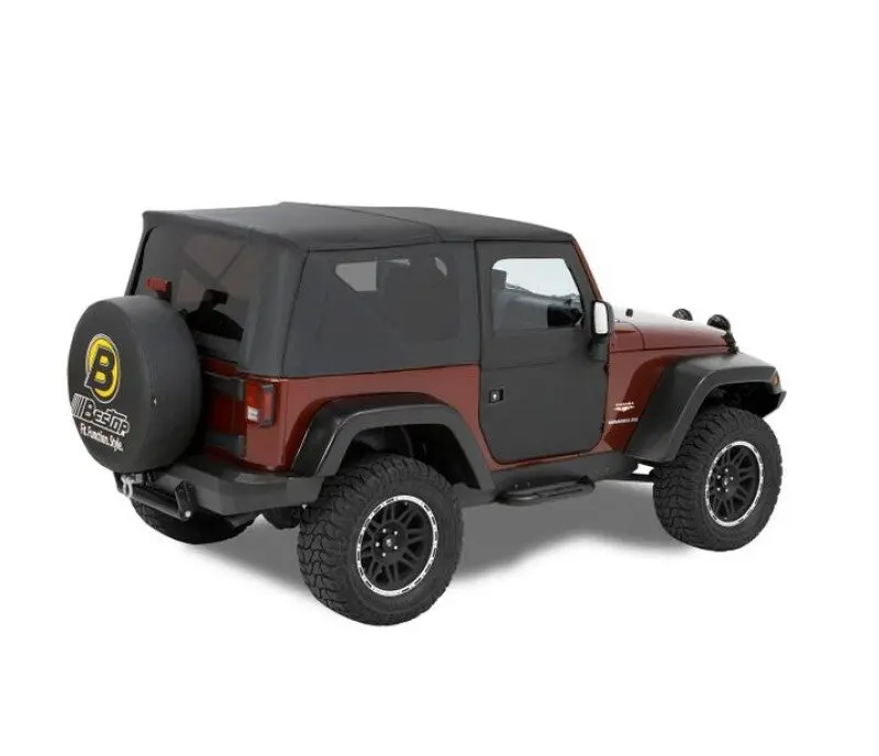 Bestop Full Fabric Doors (Front Black Twill): Jeep Wrangler Jk 2007-2018 1