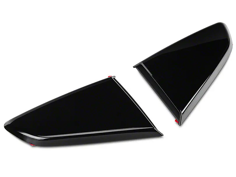 2015-2018 Ford Mustang Fastback Roush Quarter Window Scoops (Painted Black) 1