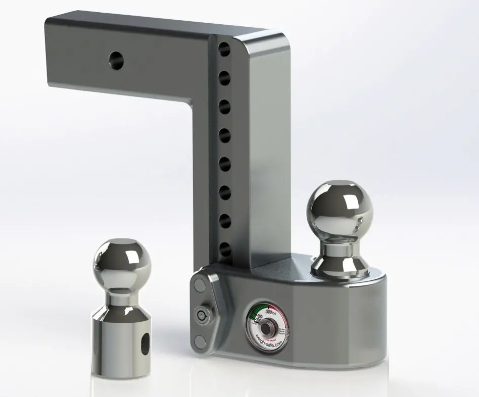 Weigh Safe Hitch W/ Scale Adjustable 8" Drop Hitch (Fits 3" Receivers) 1