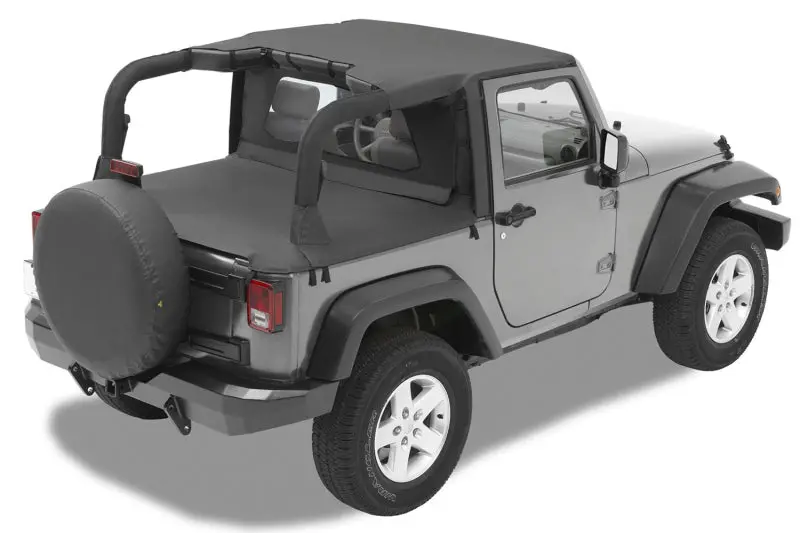 Bestop Header Targa Bikini (Black Diamond) (Front): Jeep Wrangler Jk 2007-2009 3.8L V6 1