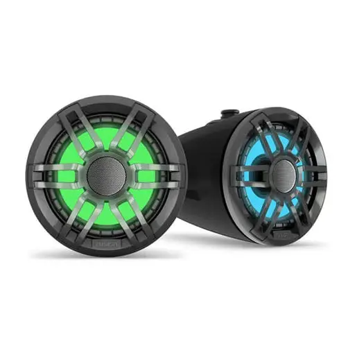 Fusion Xs-Flt652spb 6.5" 200-Watt Sports Grey Marine Wake Tower Speaker Rgb Led 1