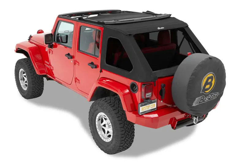 Bestop Trektop Prem Blk Twill Soft Top (4-Door): Jeep Wrangler Jk 2007-2018 3.8L/3.6L 1