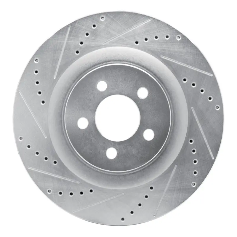 R1 Concepts Drilled & Slotted Brake Rotor (Front Left): Dodge Challenger / Dodge Charger / Chrysler 300 2005-2023 3.6L V6 / 5.7L Hemi 1