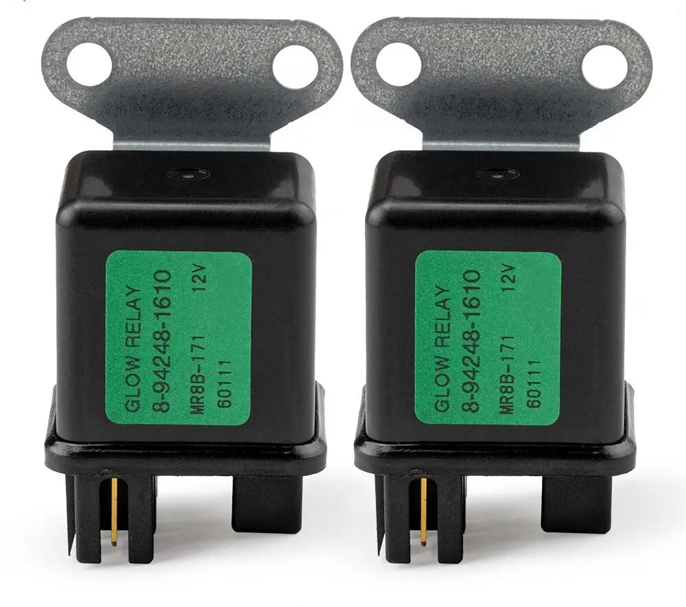 2X Glow Plug Relay 8942481610 Mr8b-171 94248161 For Hitachi Eg30 Ex27u Excavator 1