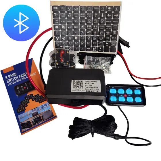 Baintech 8Wd Gang Panel Bt 8 Way Digital Switch Distribution System Bluetooth 1