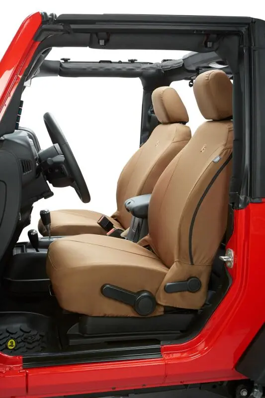 Bestop Front Seat Covers Tan: Jeep Gladiator 2020-2023 3.0L/3.6L / Wrangler Jl 2018-2025 2.0L/3.6L/6.4L 392 1